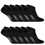UMBRO Lot de 10 Paires de Chaussettes Tiges Courtes Homme. Coloris disponibles : Noir