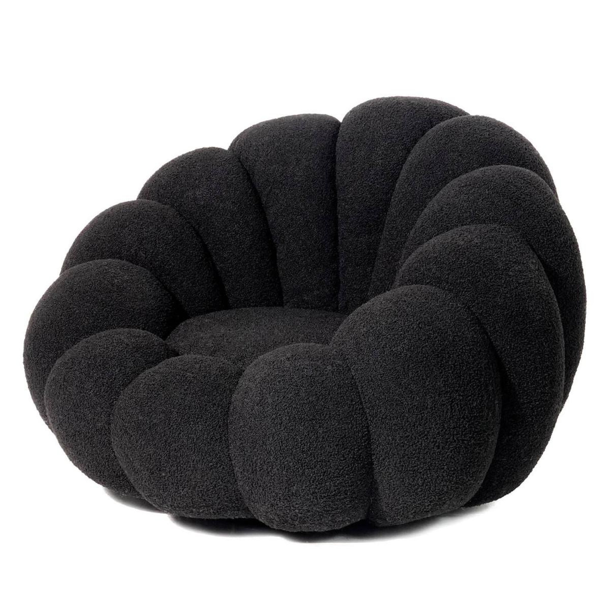 Voir la diapositive 2 : Paris Prix Fauteuil design coquillage  bouclette  98cm noir