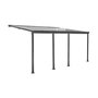 Voir la diapositive 1 : SWEEEK Pergola murale 3x6m anthracite aluminium et polycarbonate avec gouttière. pergola adossée