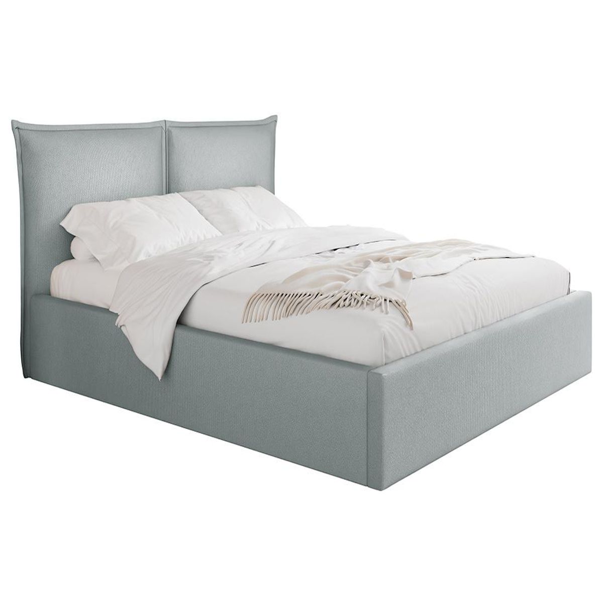 BEST MOBILIER John - lit coffre - 160x200 cm - en velours - sommier inclus