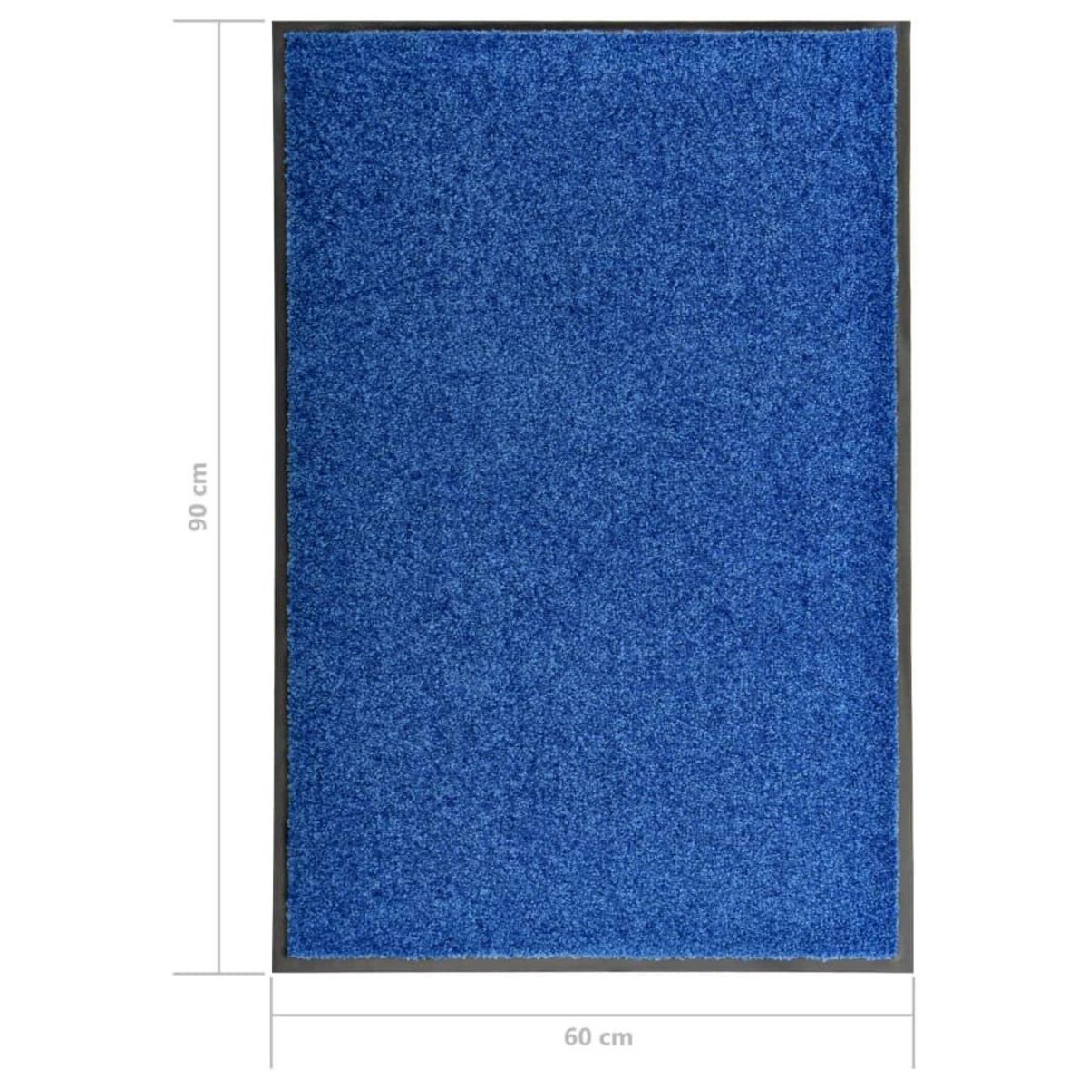 VIDAXL Paillasson lavable Bleu 60x90 cm