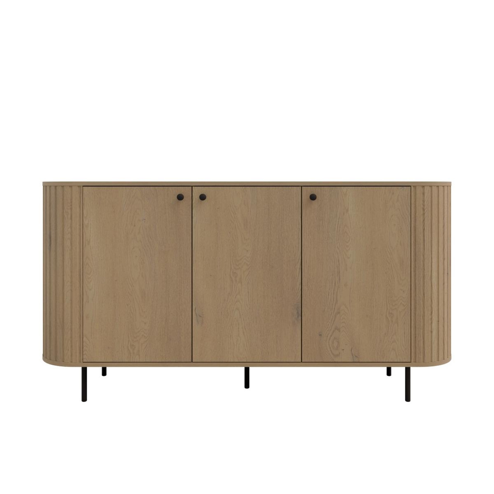 JLC KREATION Buffet bas moderne arrondi couleur bois 165cm lilio