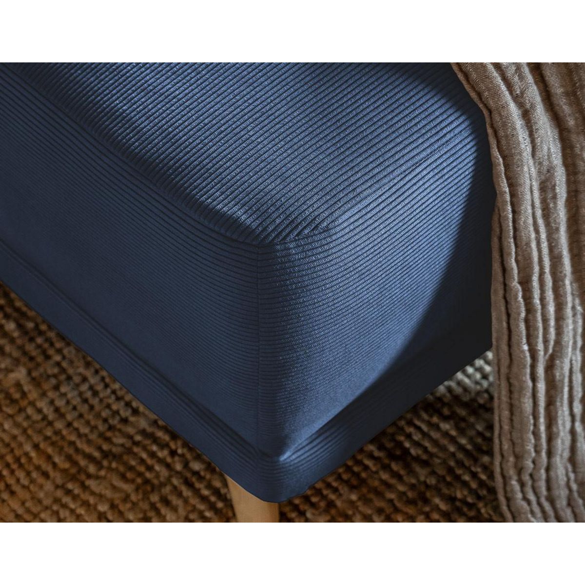 BEST MOBILIER Lena - canapé panoramique d'angle droit 7 places - convertible avec coffre - en velours côtelé