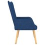 VIDAXL Chaise de relaxation avec tabouret Bleu Tissu