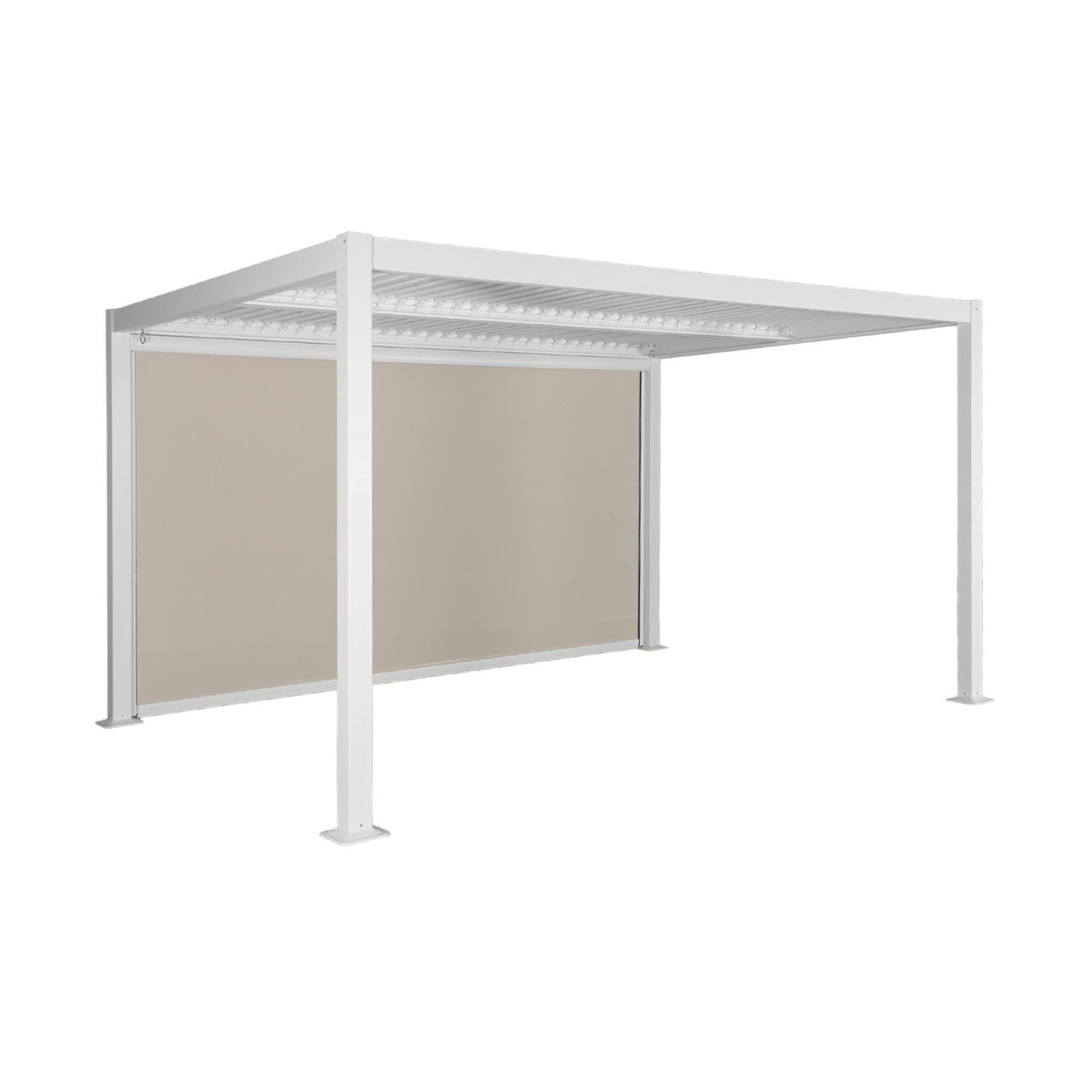SWEEEK Pergola bioclimatique aluminium et acier 4x3m + 1 store 4m Palace