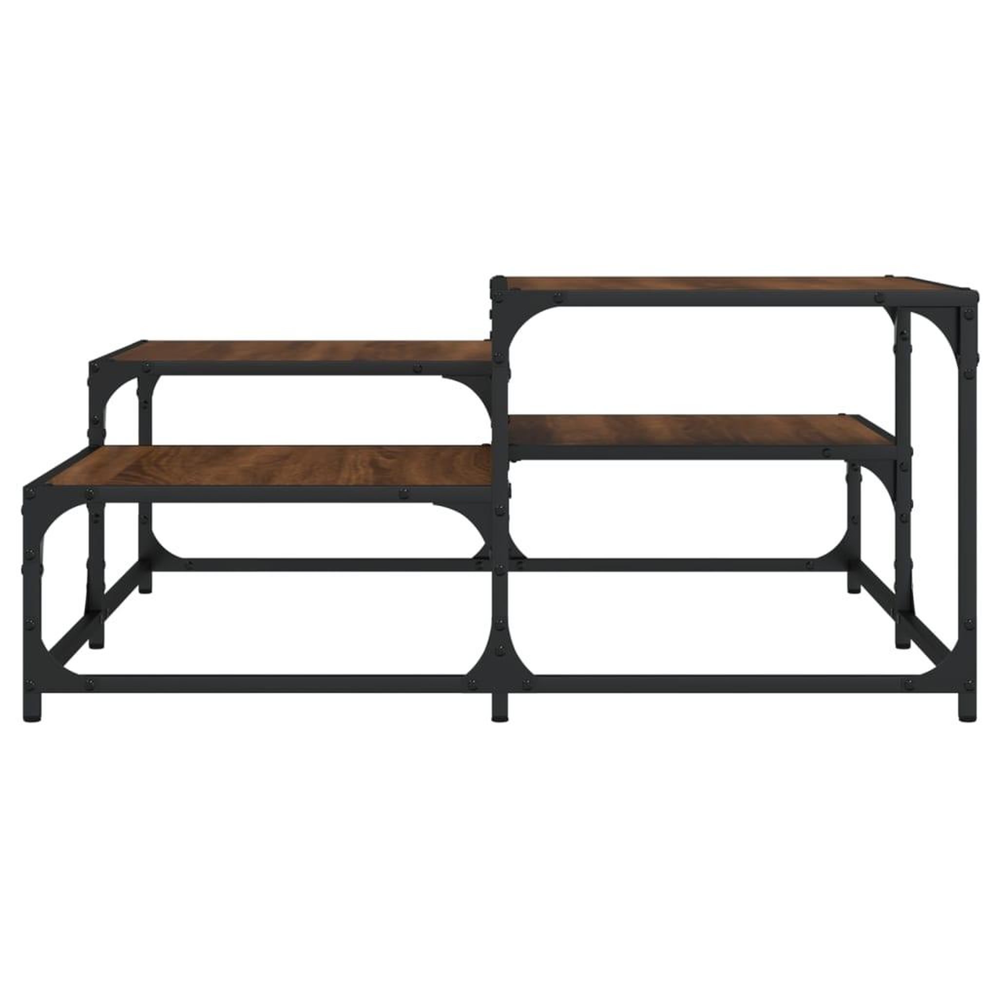 Voir la diapositive 4 : VIDAXL Table basse chene marron 87,5x87,5x40 cm bois d'ingenierie