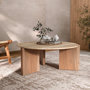 Voir la diapositive 2 : Rendez vous déco Table basse en travertin et bois D85 cm-Sierra