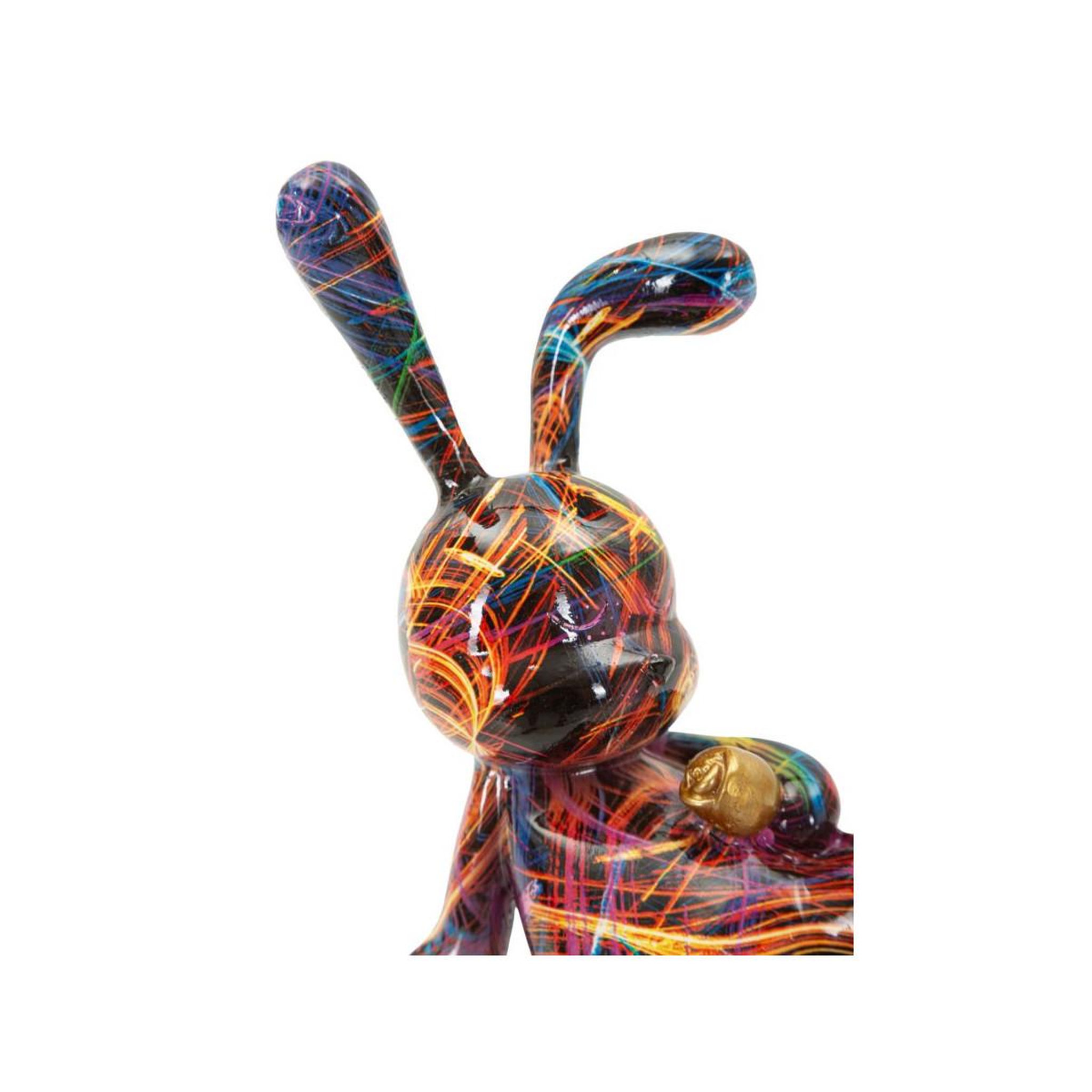 Voir la diapositive 4 : Paris Prix Lapin fleur en résine  psyco  22cm multicolore