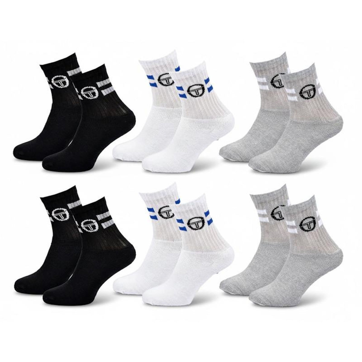 SERGIO TACCHINI Sergio Tacchini Pack de Chaussettes enfant Tennis Crew Lot de 6 Paires