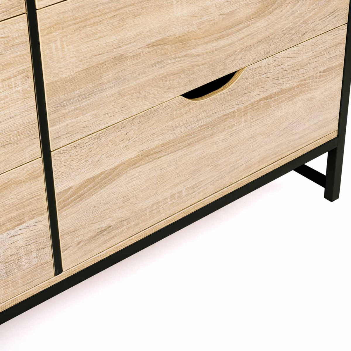 ID MARKET Commode 6 tiroirs DETROIT XXL 140 cm design industriel