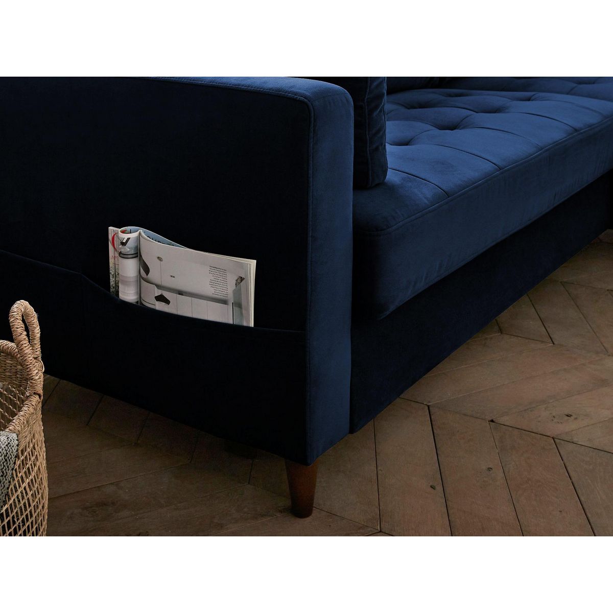 LISA DESIGN Anna - canapé d'angle droit - 4 places - convertible avec coffre - en velours