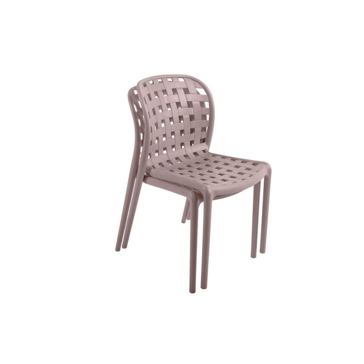 TOILINUX Lot de 4 chaises de jardin en polypropylène Sienne
