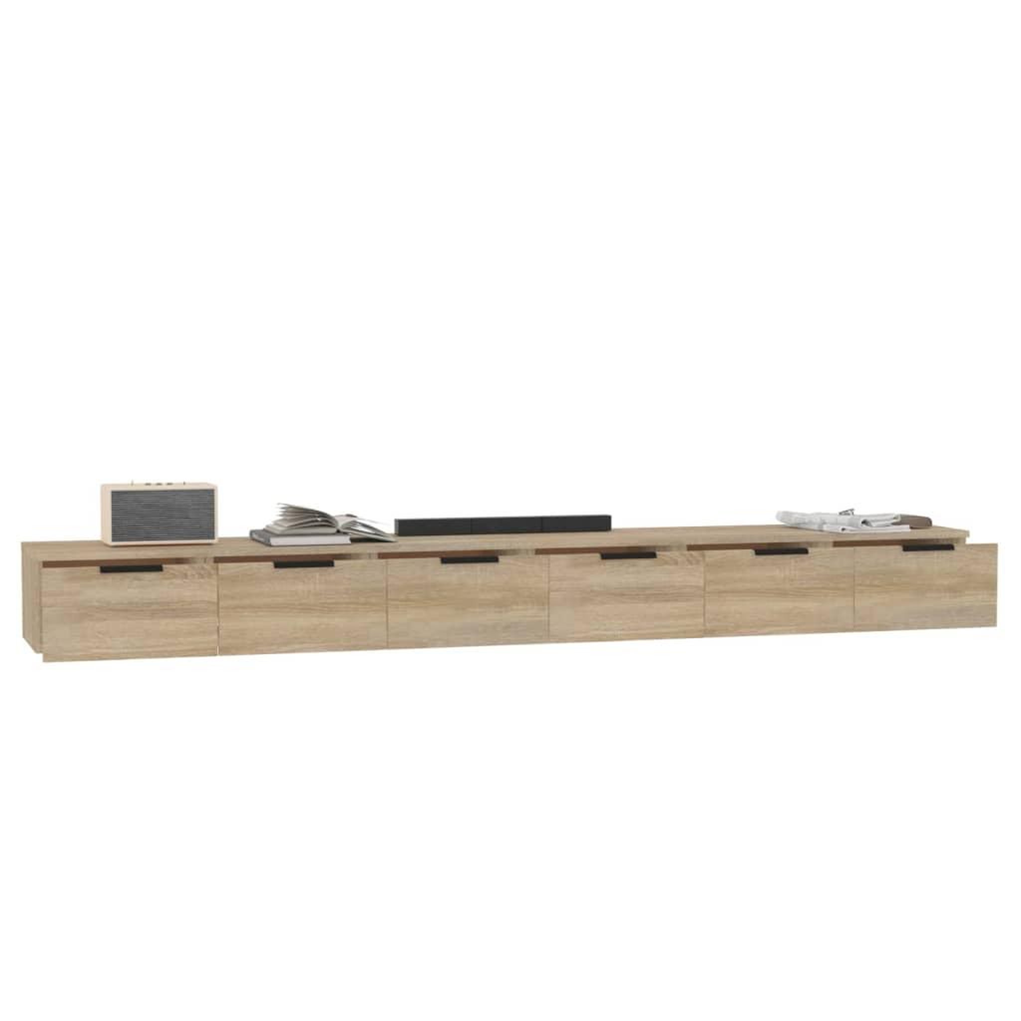 Voir la diapositive 4 : VIDAXL Armoires murales 2 pcs Chene sonoma 102x30x20 cm
