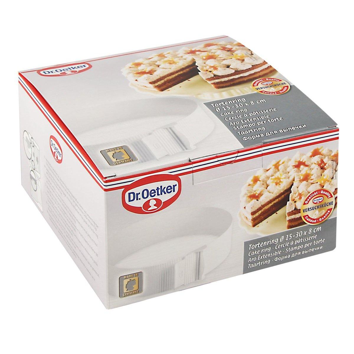 DR.OETKER Cercle de pâtisserie en plastique réglable de 15 à 30 cm Dr. Oetker Baker Edition