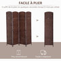 Voir la diapositive 4 : HOMCOM Paravent séparateur de pièce pliable 4 panneaux dim. 180L x 180H cm bois osier tressé