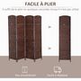 Voir la diapositive 4 : HOMCOM Paravent séparateur de pièce pliable 4 panneaux dim. 180L x 180H cm bois osier tressé