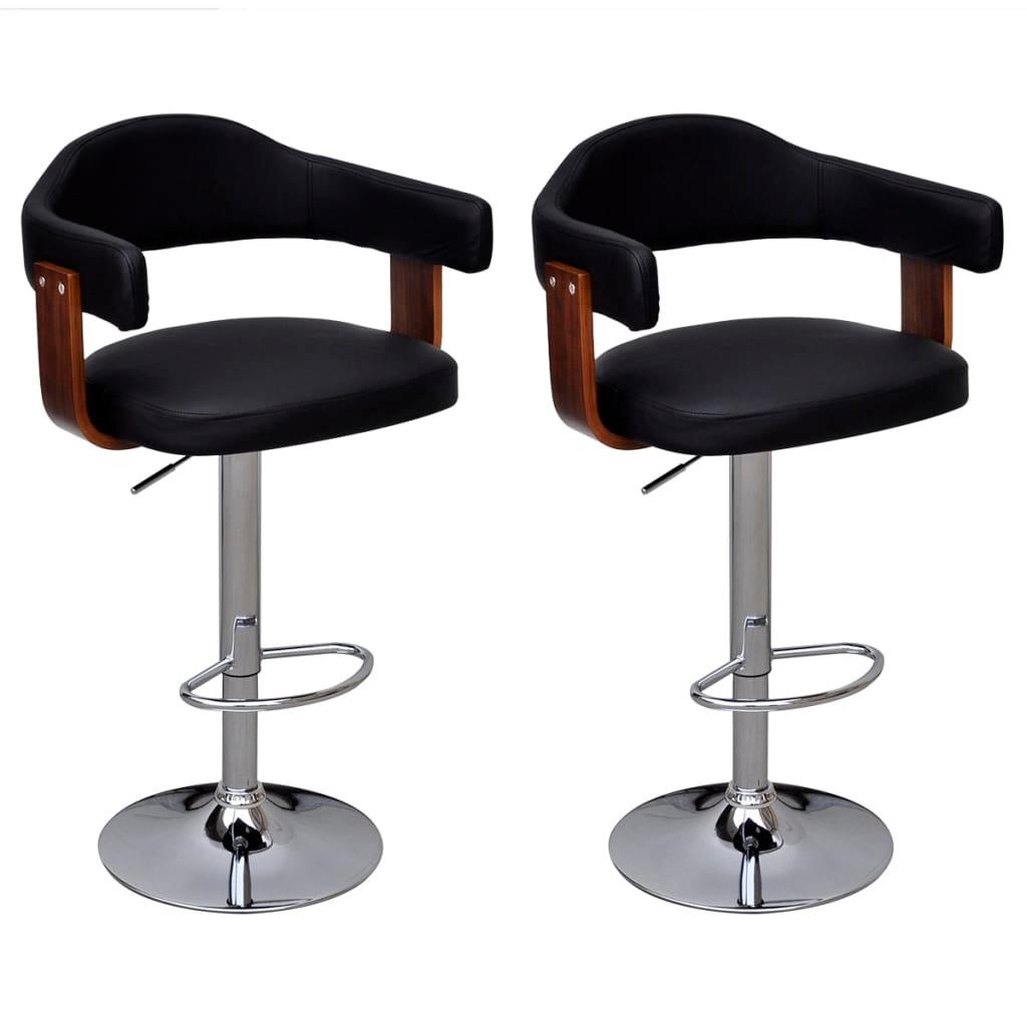 Voir la diapositive 1 : VIDAXL Tabourets de bar lot de 2 bois courbe
