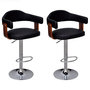 Voir la diapositive 1 : VIDAXL Tabourets de bar lot de 2 bois courbe