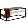 Voir la diapositive 4 : VIDAXL Table basse avec porte-revues Cuir veritable 110x50x45 cm