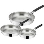 Lagostina Batterie de cuisine 3 poeles Esperta Triply 20/24/28cm