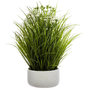 Voir la diapositive 1 : ATMOSPHERA Plante Artificielle en Pot  Herbes Folles  40cm Blanc