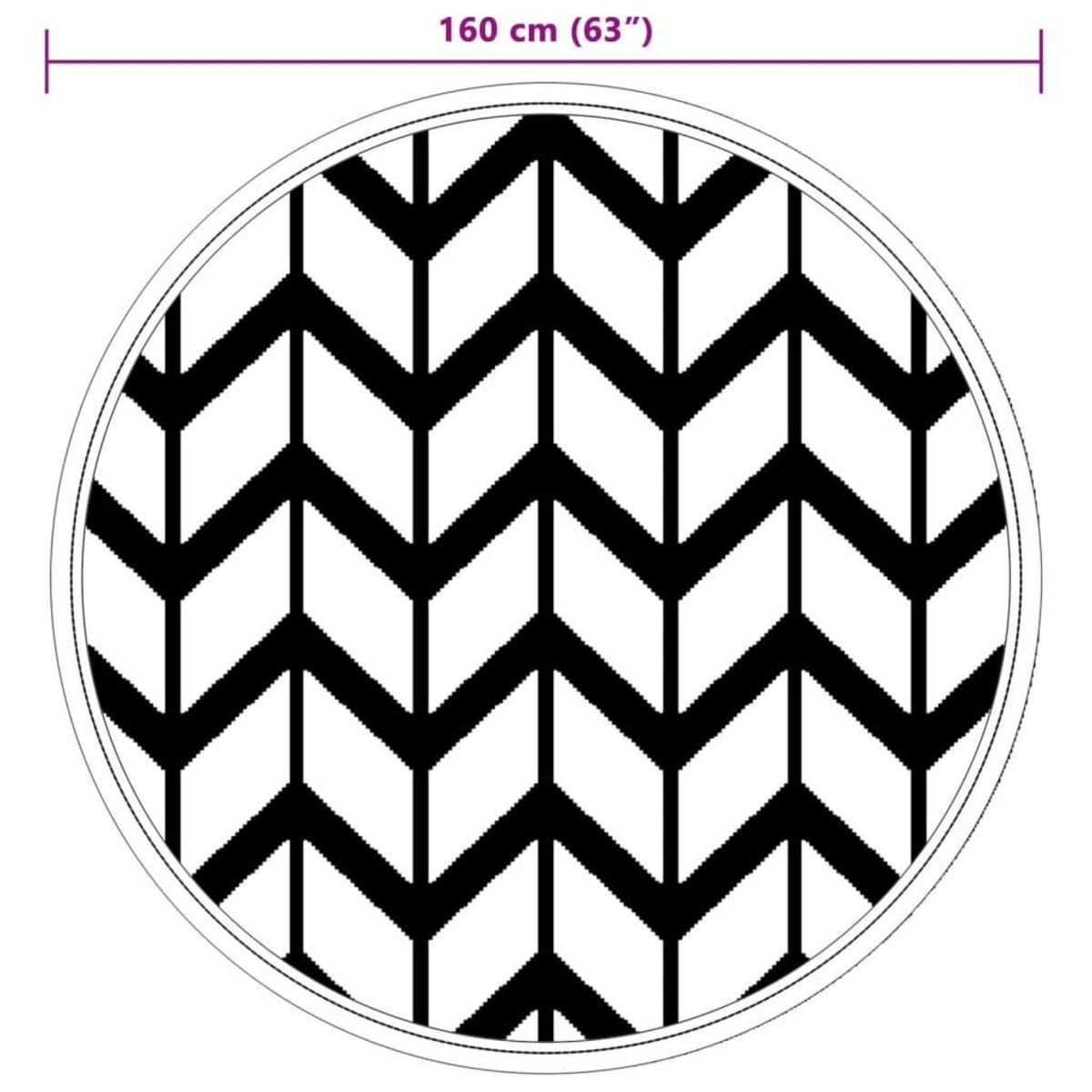 VIDAXL Tapis d'exterieur ARAKIL gris Ø160 cm PP