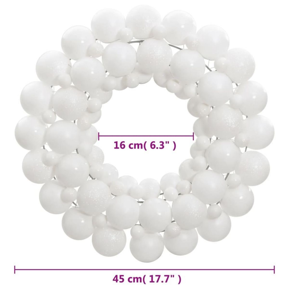 VIDAXL Couronne de Noël blanc 45 cm polystyrene