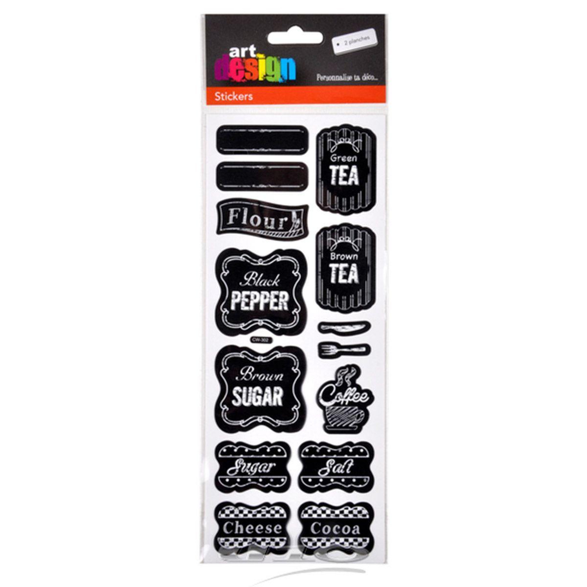 Voir la diapositive 2 : HOMEA Stickers ardoise  cuisine  10x25cm noir