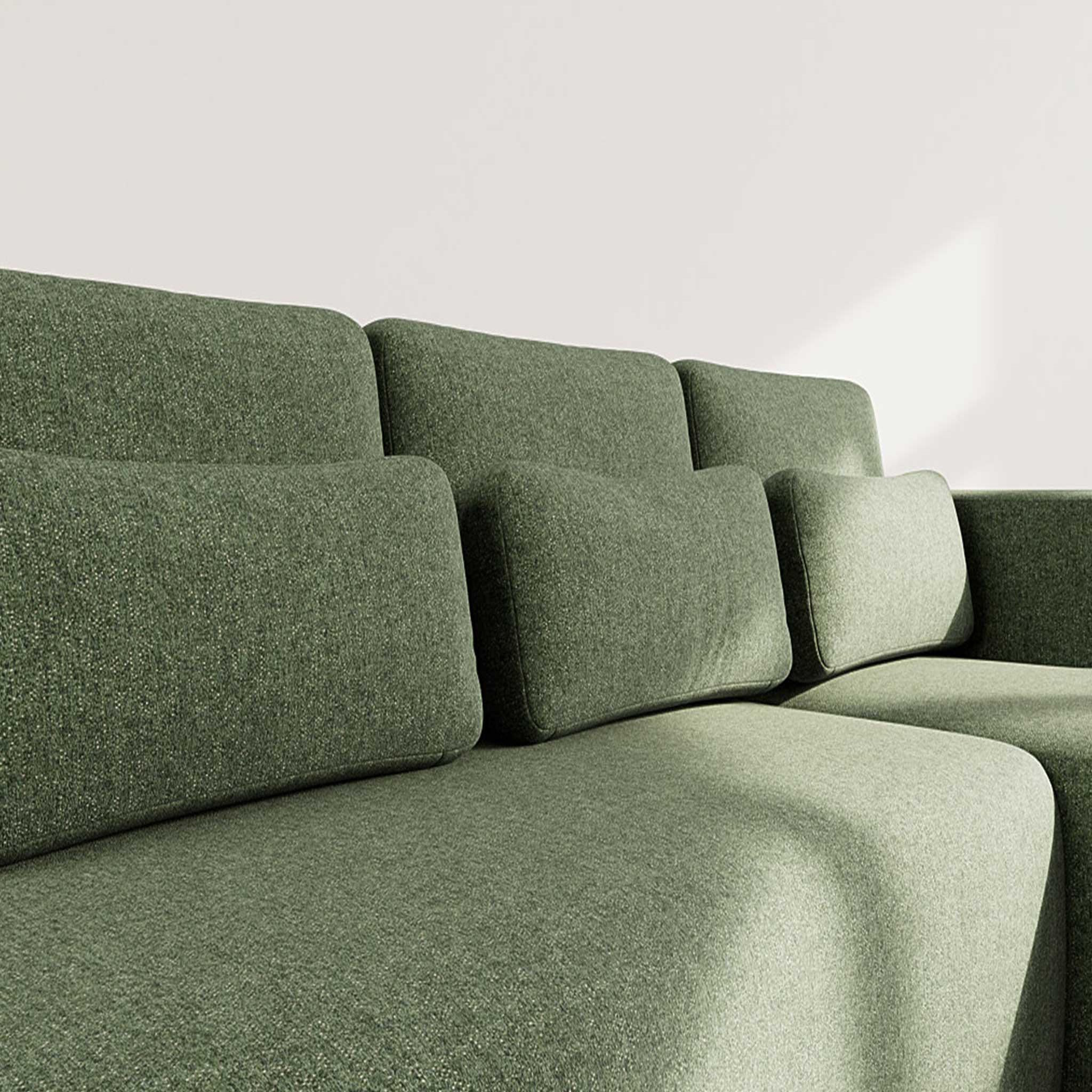 Voir la diapositive 4 : LISA DESIGN Mahina - canapé d'angle droit 4 places convertible avec coffre en tissu texturé