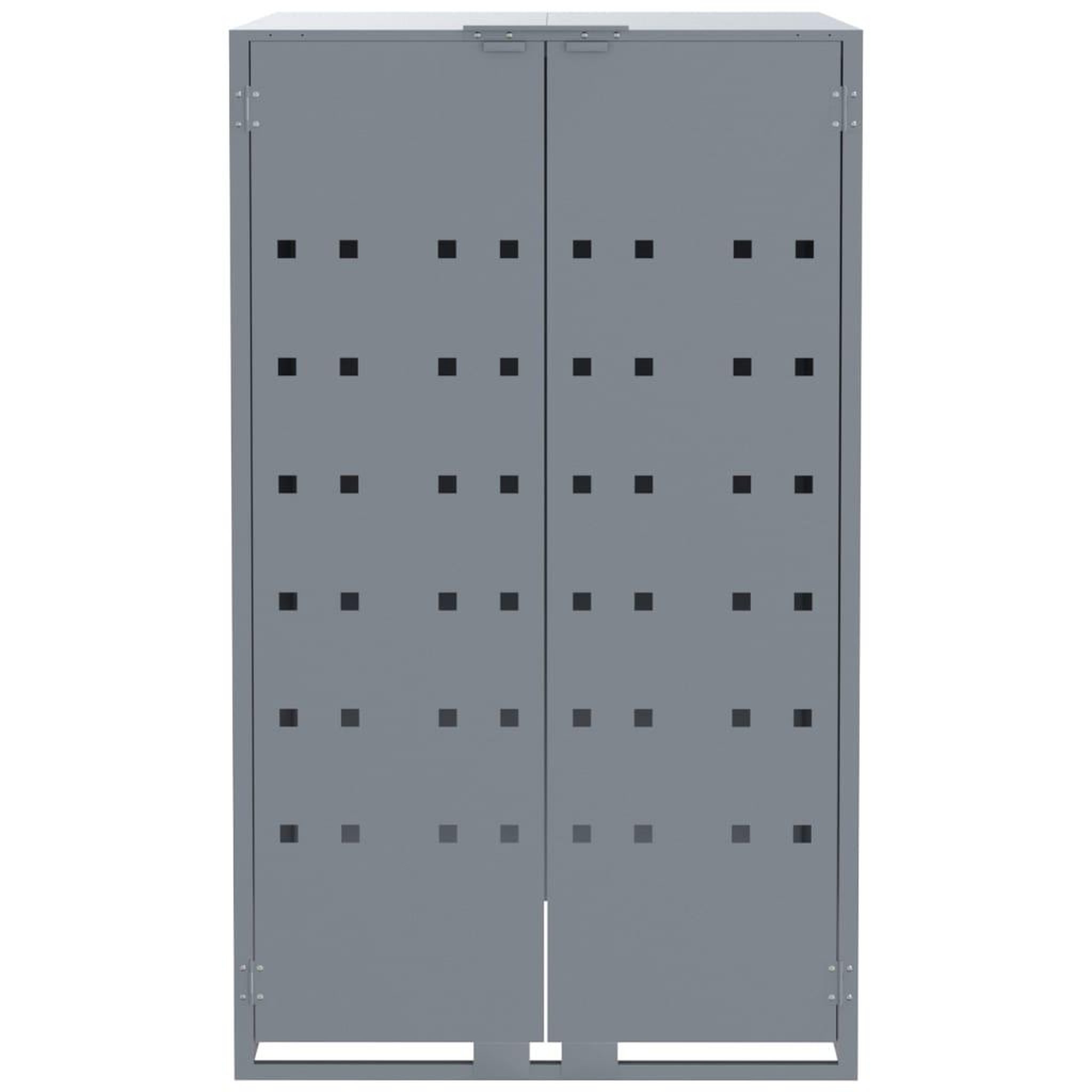 Voir la diapositive 5 : VIDAXL Rangement a roulettes pour poubelles pour 6 bacs gris acier