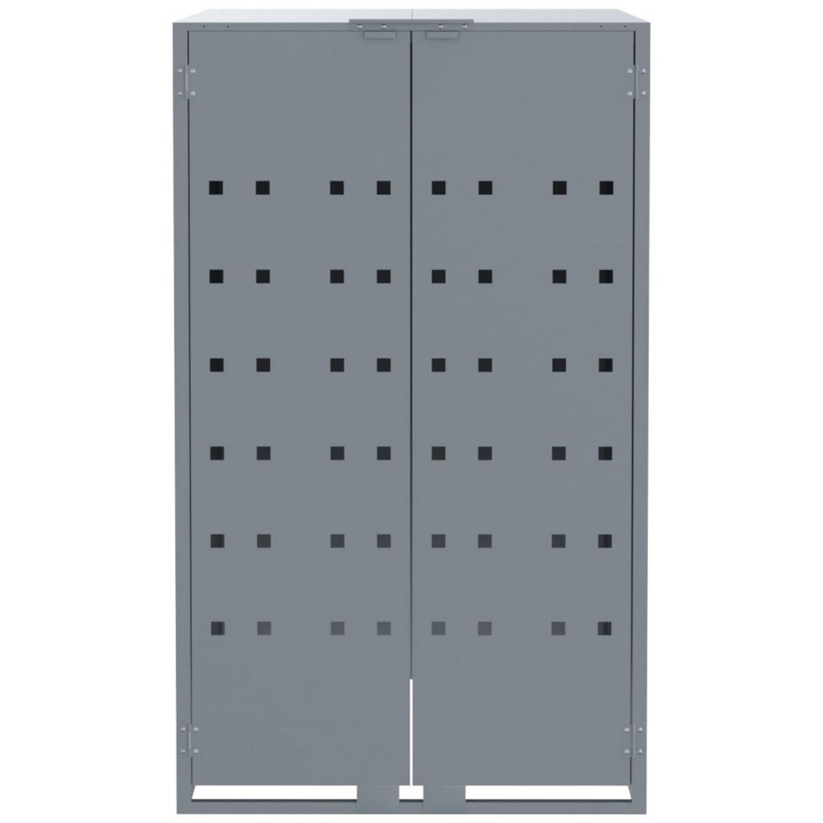 VIDAXL Rangement a roulettes pour poubelles pour 6 bacs gris acier