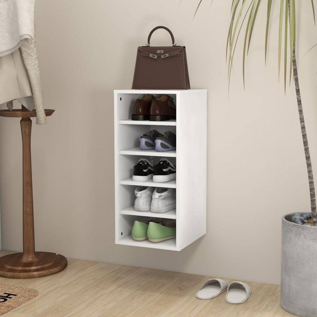VIDAXL Armoire a chaussures Blanc 31,5x35x70 cm Bois d'ingenierie
