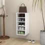 Voir la diapositive 3 : VIDAXL Armoire a chaussures Blanc 31,5x35x70 cm Bois d'ingenierie