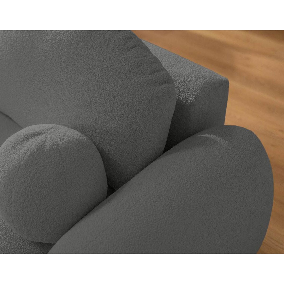 BEST MOBILIER Berenice - canapé d'angle gauche 4 places convertible avec coffre en tissu bouclette