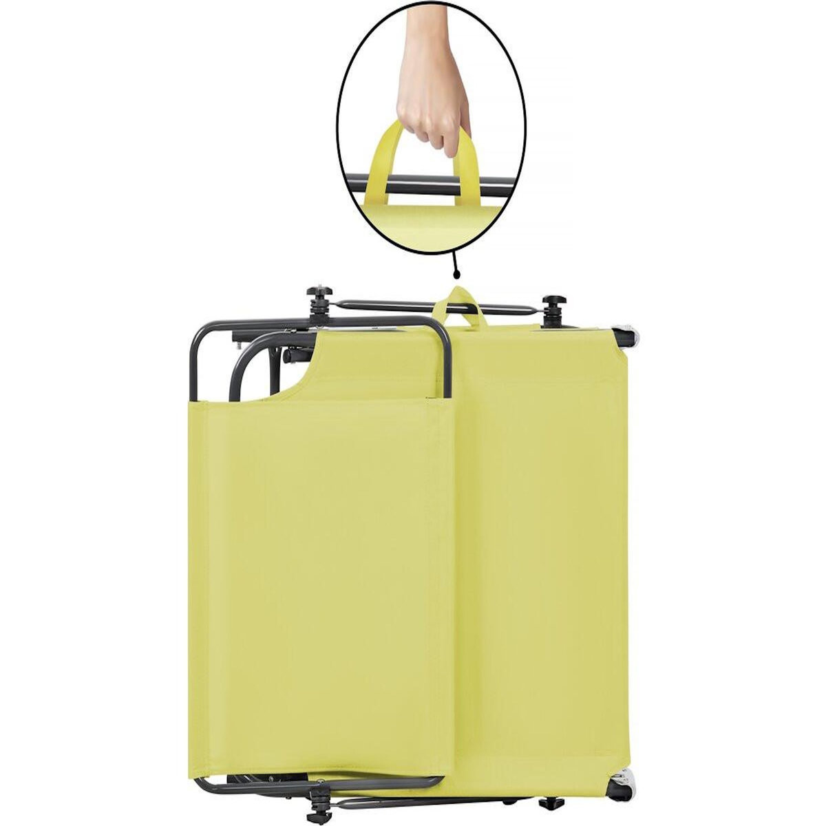 Habitat et Jardin Lt de 2 bains de soleil pliable  Lazy  - Avec pare soleil - Jaune