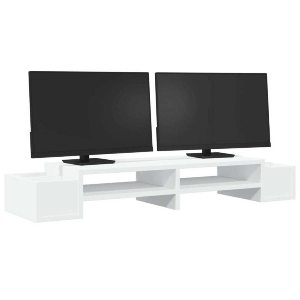 VIDAXL Support de moniteur avec rangement blanc bois d ingénierie
