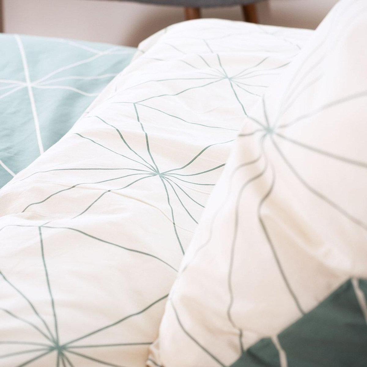 Home collection Parure housse de couette 100%coton bio 57fils milo