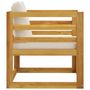 Voir la diapositive 3 : VIDAXL Chaise de jardin avec coussins creme Bois d'acacia massif