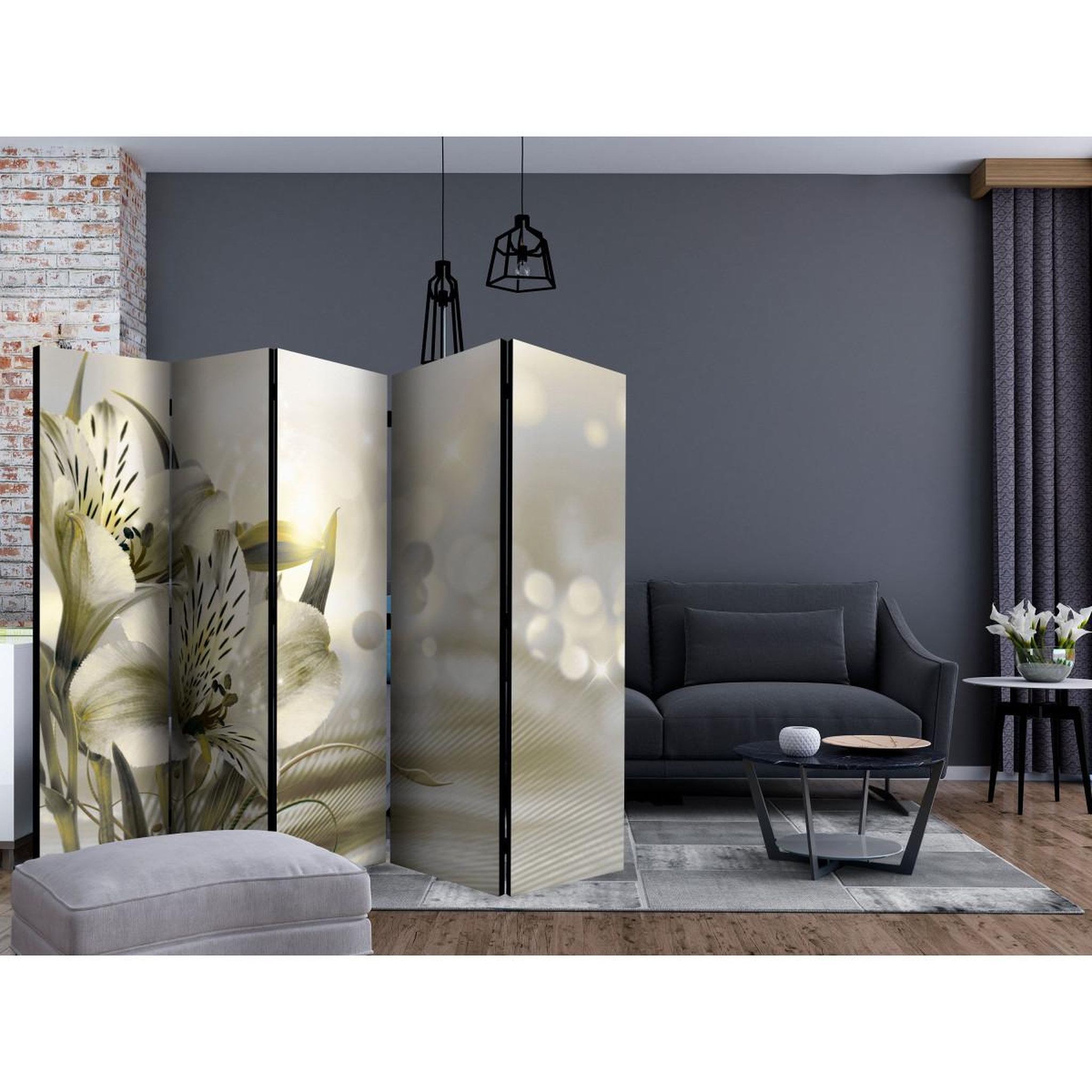 Voir la diapositive 2 : Paris Prix Paravent 5 volets  green daybreak  172x225cm