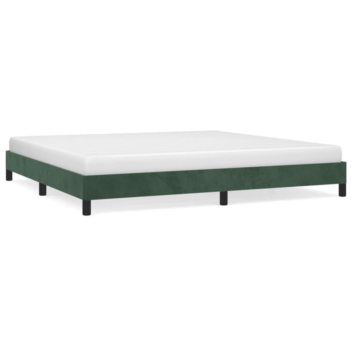 VIDAXL Cadre de lit sans matelas vert fonce 200x200 cm velours