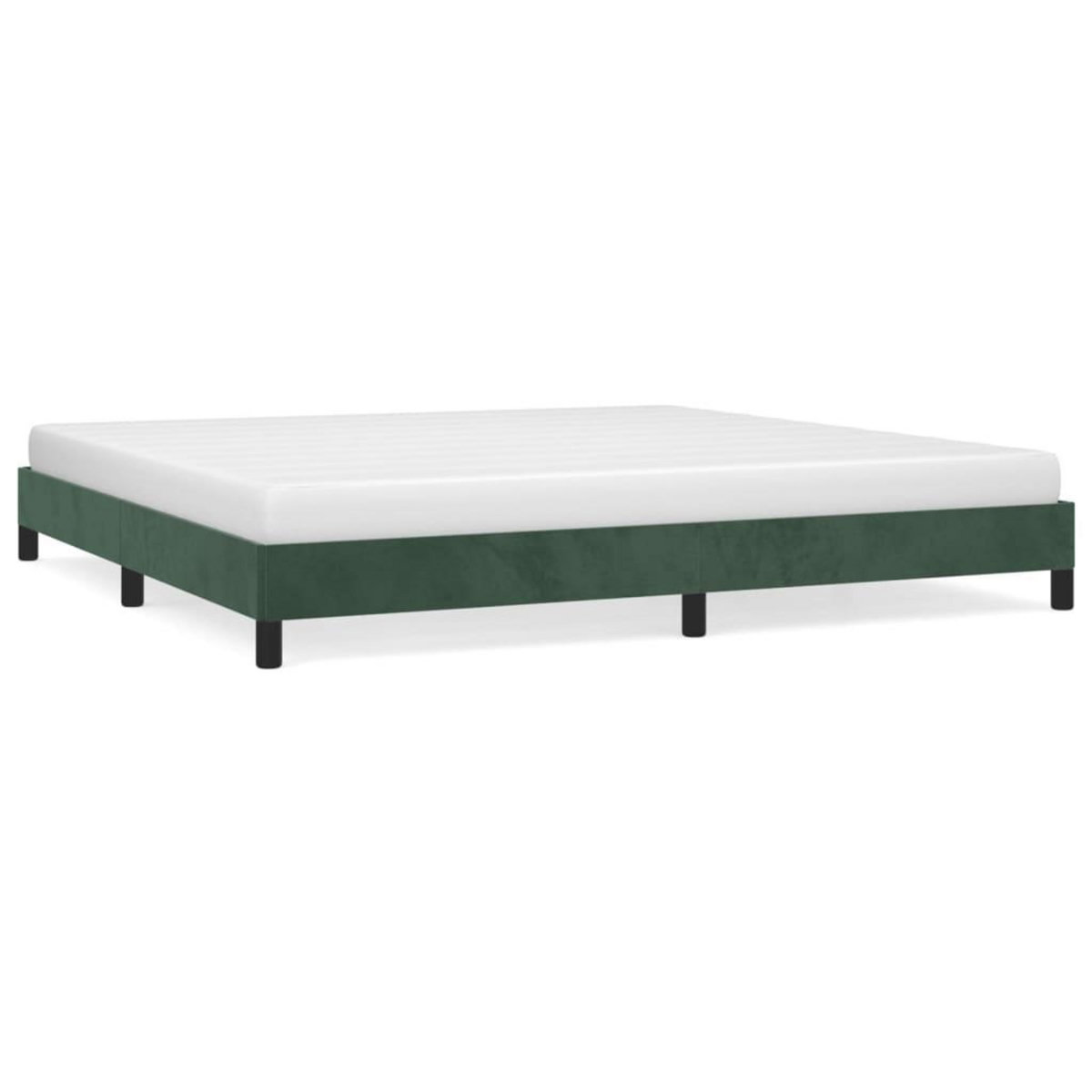 VIDAXL Cadre de lit sans matelas vert fonce 200x200 cm velours