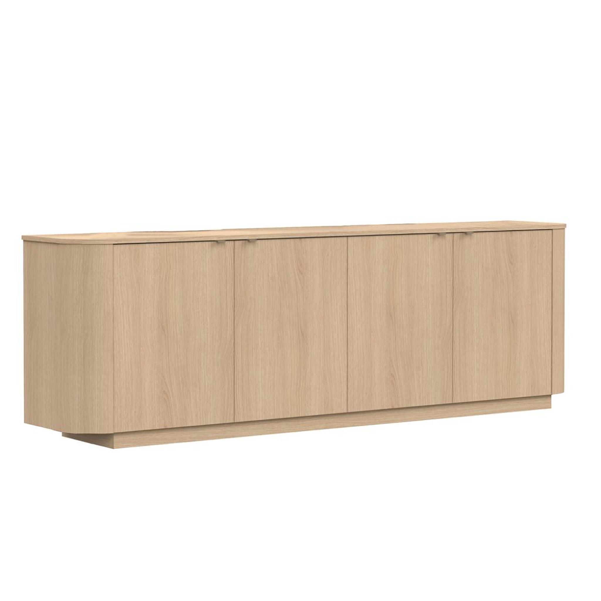 JLC KREATION Buffet bas contemporain 4 portes coloris chêne 230cm tika