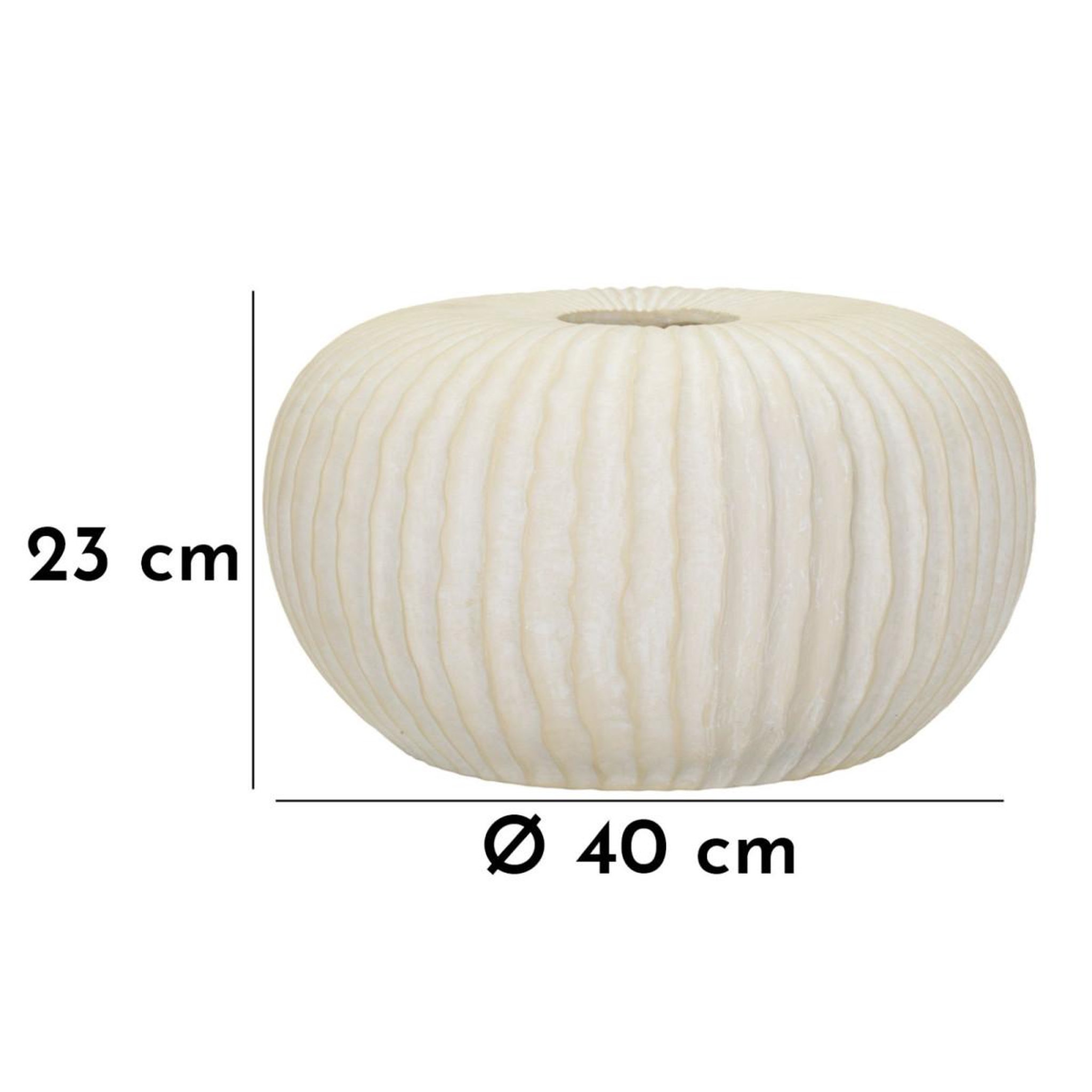 Voir la diapositive 6 : Paris Prix Vase design rainuré  icicle  40cm crème