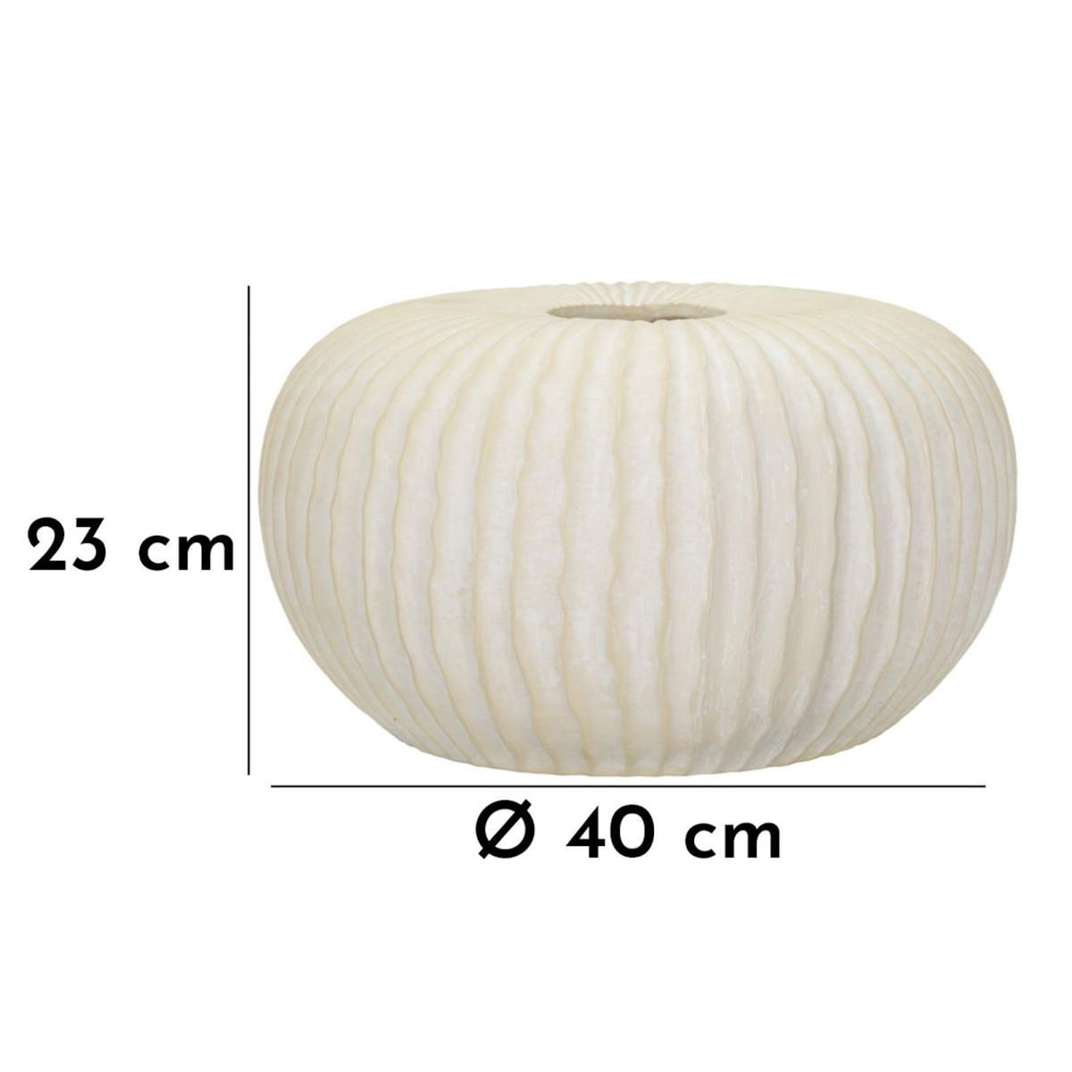 Paris Prix Vase Design Rainuré  Icicle  40cm Crème