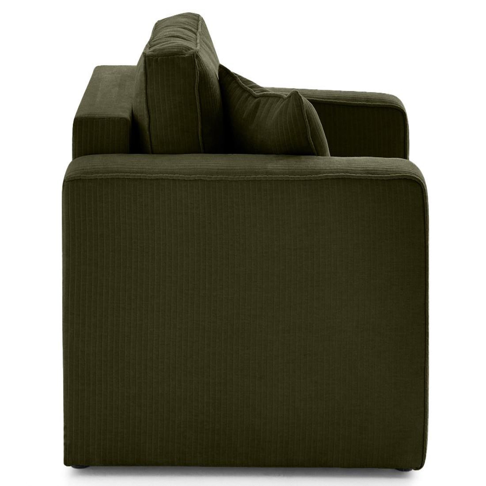 Voir la diapositive 2 : BEST MOBILIER Topaze - fauteuil en velours côtelé plat