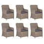 Voir la diapositive 2 : VIDAXL Ensemble a manger d'exterieur 7pcs avec coussins Resine tressee