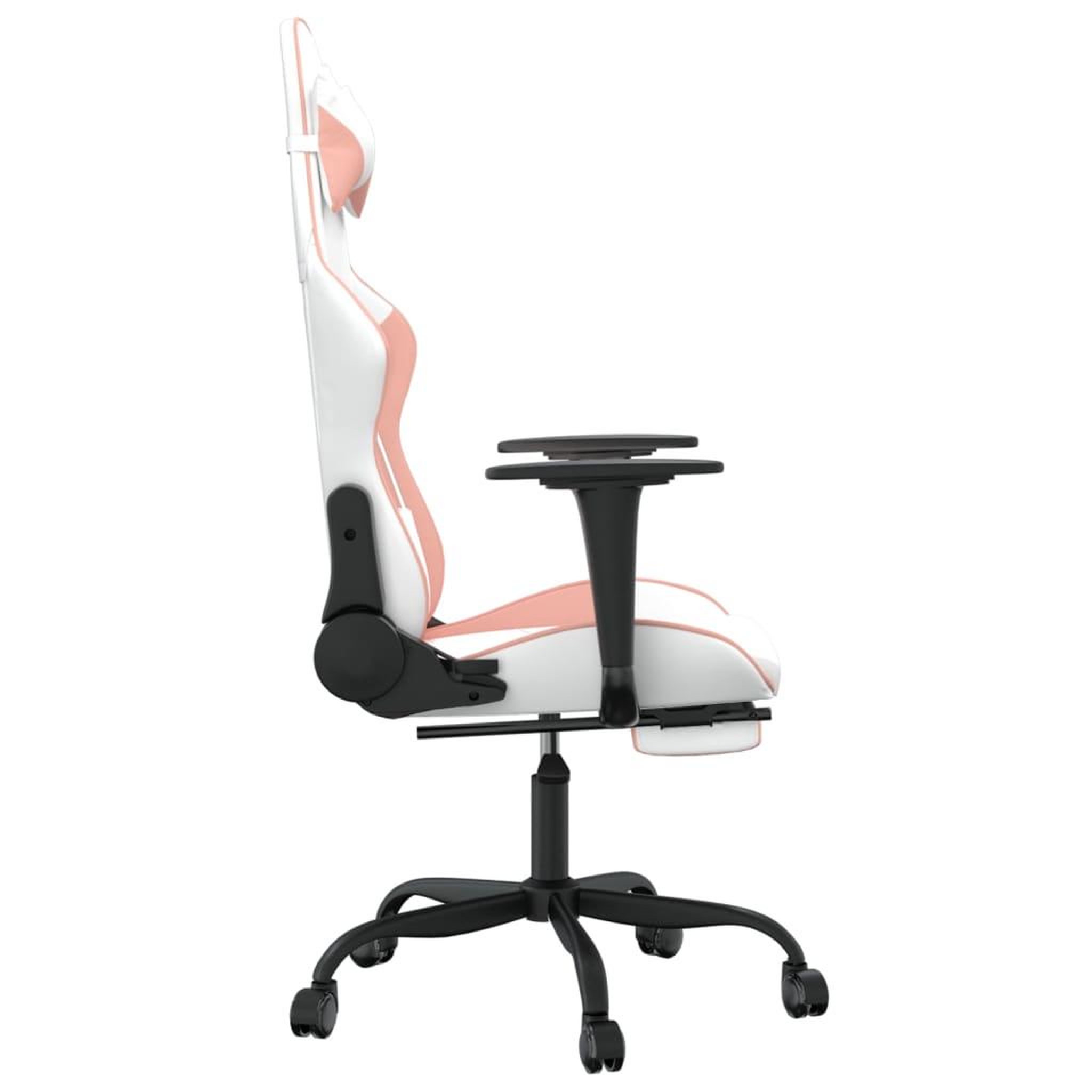 Voir la diapositive 4 : VIDAXL Chaise de jeu avec repose-pied Blanc et rose Similicuir