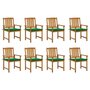 VIDAXL Chaises de jardin avec coussins 8 pcs Bois d'acacia solide