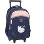 Voir la diapositive 2 : Milky Kiss Sac à dos à roulettes bleu et rose paillettes coeurs imprimé CHAT