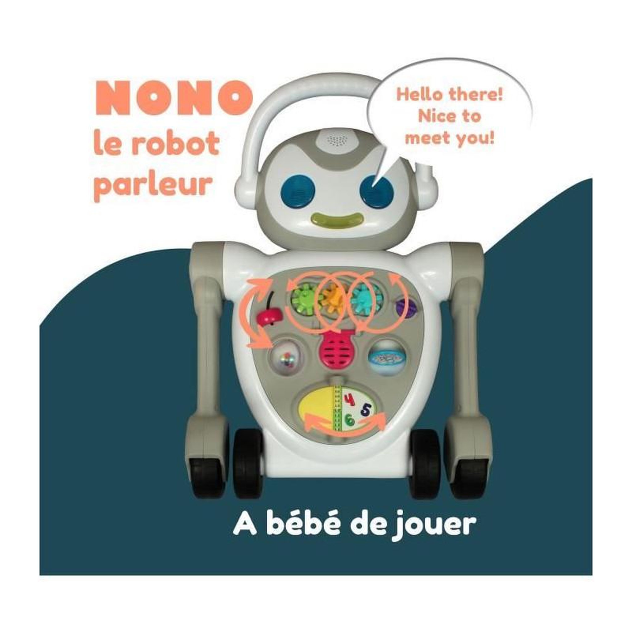 Voir la diapositive 6 : BAMBISOL Trotteur marcheur - BAMBISOL - Nono le Robot - De 10 a 36 mois - Parlant - Musical - Jeux électroniques interactifs - Blanc